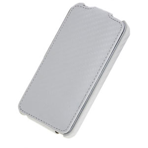 SlimLine iPhone 4S und 4 Ledertasche im Flip Design in Weiß