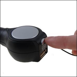 Retractable Car Charger With USB Port - Micro USB