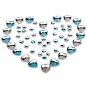 Heart Shaped Crystal Kit - Aqua and White