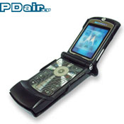 PDair Leather Sleeve Case - Black - Motorola RAZR V3