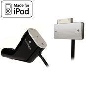 Listen to music from your iPod on your car stereo with song info displayed on your car stereo.