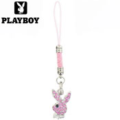 PLAYBOY MOBILE PHONE CHARM - PINK CRYSTAL BUNNY