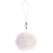 POM-PON MOBILE PHONE CHARM- WHITE