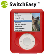 Ruby Red SwitchEasy tough polycarbonate case for the iPod Nano 3G.