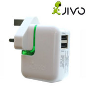 JIVO WORLD POWER DUAL USB - INTERNATIONAL TRAVEL CHARGER ( WHITE )