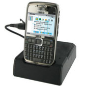 The Nokia E71 cradle allows you to sync and charge your phone with your computer.