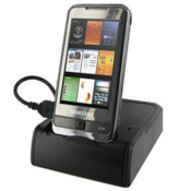 Desktop cradle for charging and synchronising your phone.