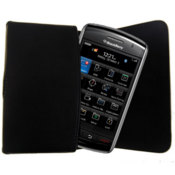 BlackBerry Storm Carry Pouch is a padded carrying case that can be firmly fastened to a belt horizontally.