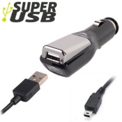 Super USB Car Charger Adapter - Mini USB. Make sure that your phone is always fully charged.