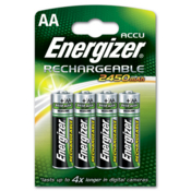 ENERGIZER AA 2450 MAH RECHARGEABLE BATTERIES - 4 PACK
