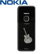 NOKIA 6300 BACK COVER WITH LAZER ETCHED DESIGN - BLACK