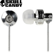 SKULLCANDY FMJ FULL METAL JACKET HEADPHONES - CHROME WITH MIC