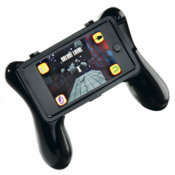 The Andromeda game pad for the iPhone 3G provides comfortable, realistic gaming with an integrated holder for the iPhone.