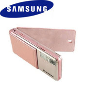Protective Pink Leather Flip case for the Samsung F480 Tocco.