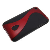 iPhone 3GS / 3G Rubberized Hard Back Cover - Black/Red