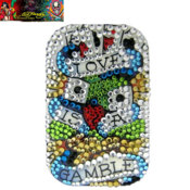 ED HARDY ICING RHINESTONE UNIVERSAL PHONE STICKER LOVE IS A GAMBLE