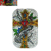 Ed Hardy Icing Rhinestone Universal Phone Sticker "Love Cross"