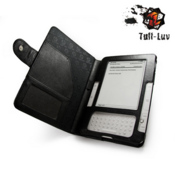 Stylish Black Leather Book Case by Tuff-Luv for the Amazon Kindle.