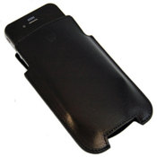 Beyza SlimLine Leather Pouch Case For iPhone 4 - Black