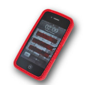 CaseCrown iPhone 4 Silicone Mesh Skin Case - Red