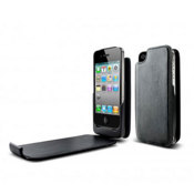 Leather Case with Built-In Rechargeable Battery for iPhone 4S / 4