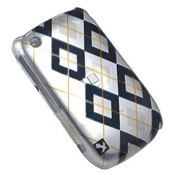 Crystal Skin For BlackBerry 8520 Curve - Silver Checkers