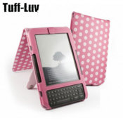Tuff-Luv Juss-Luv Polka Faux Leather Case & Stand for Amazon Kindle Keyboard - Pink