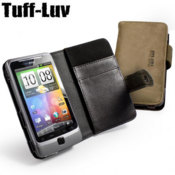 Tuff-Luv Saddleback Leather Flip Case for HTC Desire Z - Brown