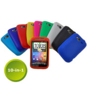 10-in-1 Silicone Case Pack for HTC Wildfire S