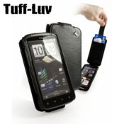 Tuff-Luv Leather Style In-Genius Flip Case for HTC Sensation / Sensation XE - Black