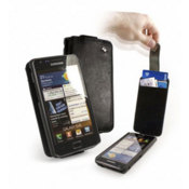 Tuff-Luv Napa Leather In-Genius Flip Case for Samsung Galaxy S2 - Black