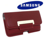 Samsung Leather Belt Clip Case For Samsung Galaxy S / S Plus- Red