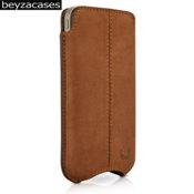 Beyzacases SlimLine Stitches Leather Case for iPhone 4S/4 - Vintage Brown