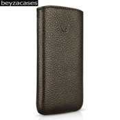 Beyzacases Retro Strap Leather Case for iPhone 4S/4 - Black