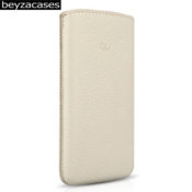 Beyzacases Retro Strap Leather Case for iPhone 4S/4 - White
