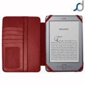 Leather Style Wallet Case for Amazon Kindle - Red