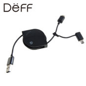 Deff Retractable Sync and Charge Cable for Micro and Mini USB Devices