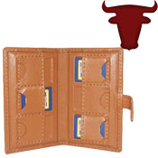 PIEL FRAMA LUXURY LEATHER CASE - SECURE DIGITAL MEMORY CARD - TAN