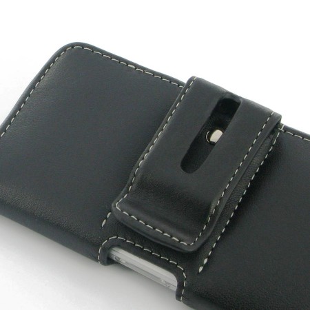 Pdair Horizontal Leather Pouch Case For Sony Xperia Z S Black