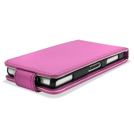 Qubits Faux Leather Flip Case For Sony Xperia Z1 Compact Pink