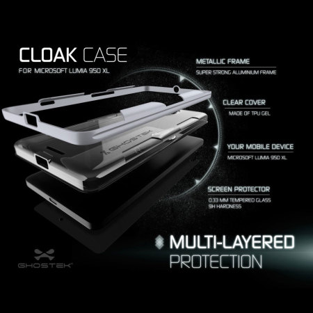 Ghostek cloak microsoft lumia 950 tough case clear silver comes ghostek cloak microsoft lumia 950 tough case clear silver can