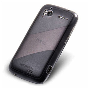 Coque HTC Sensation XE / Sensation Momax iCase Pro - Noire transparente (dos)
