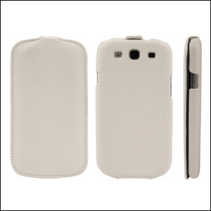 Slimline Carbon Fibre Style Flip Case for Samsung Galaxy S3