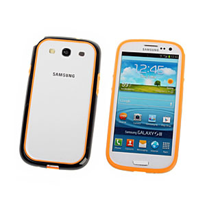 Samsung Galaxy S3 Rubber Bumper - Orange / Black
