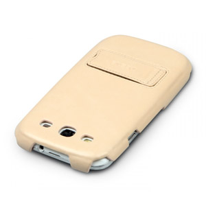 Funda Zenus Masstige Heritage con soporte para Samsung Galaxy S3 - Beis / Vainilla