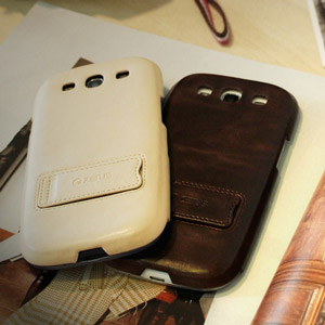 Funda Zenus Masstige Heritage con soporte para Samsung Galaxy S3 - Beis / Vainilla