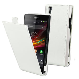 Slim Faux Leather Flip-Case for Sony Xperia Z - Black