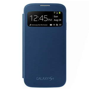 Genuine Samsung Galaxy S4 S-View Premium Cover Case - Blue