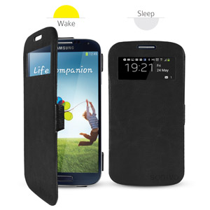 Sonivo Sneak Peak Leather Case for Samsung Galaxy S4 - Black