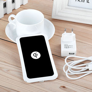 Qi Wireless Charger With EU Plug - White/Black